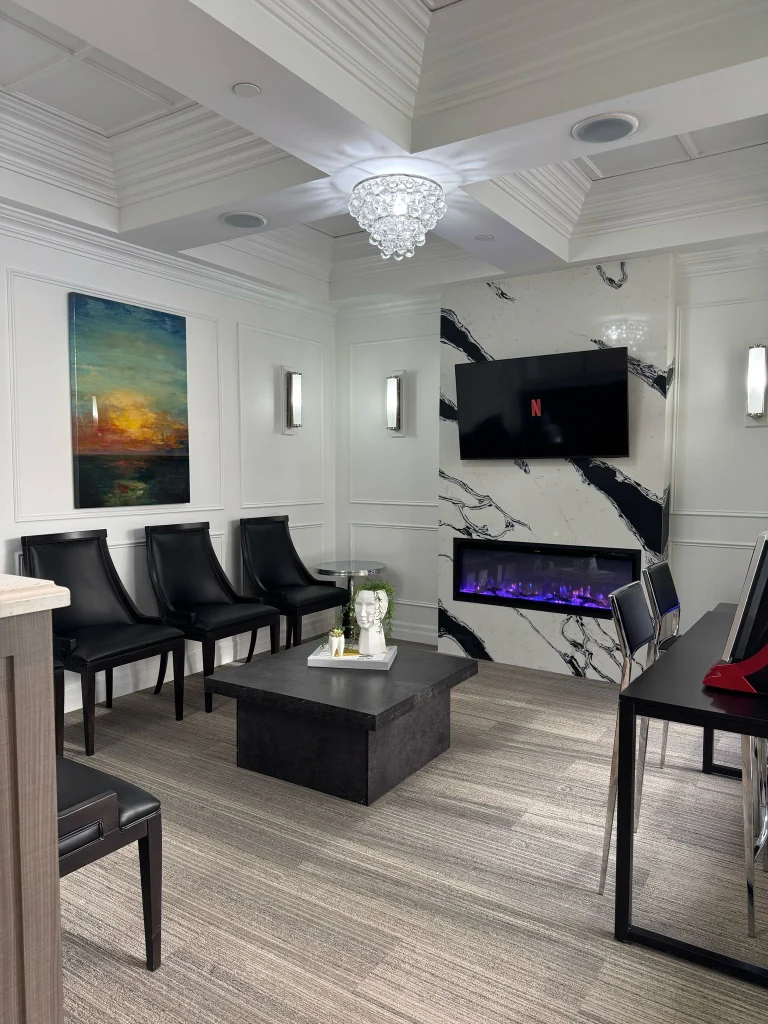 Waiting area at Smile Design Dental Care in South Oakville